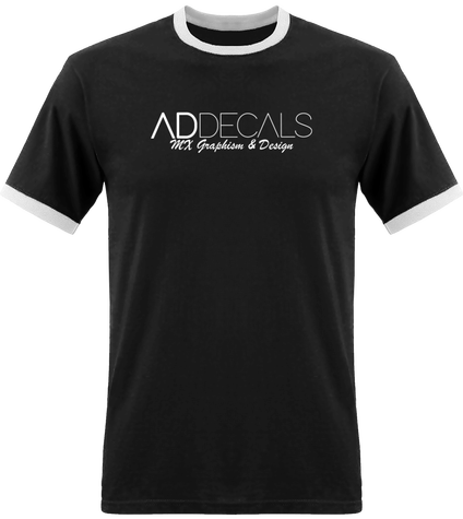 T-Shirt Bords Contrastés AD Decals Noir & Couleurs