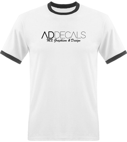 T-Shirt Bords Contrastés AD Decals Blanc & Couleurs