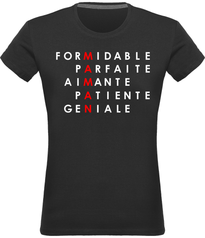 T Shirt Femme Maman Formidable mots croisés