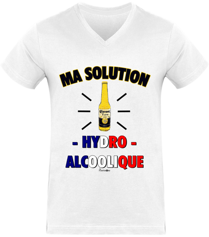 T-shirt Col V Homme Ma solution hydro alcoolique