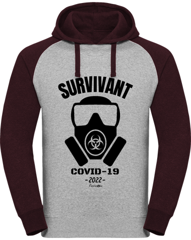 Sweat à Capuche Baseball Homme personnalisé SURVIVANT COVID-19