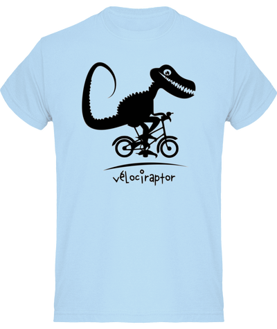 t-shirt homme velo dinosaure vélociraptor