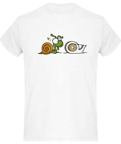 T-shirt escargot et scotch. T-shirt dessin drôle imprimé en France 