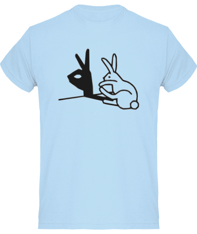 T-shirt lapin ombre chinoise, faire le con est un art, t-shirt imprimé en France et drôle en plus!