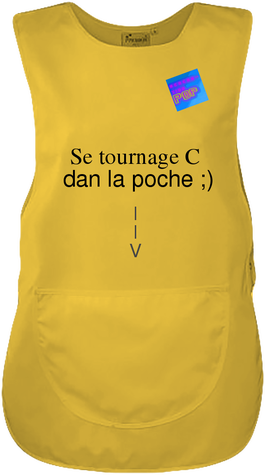 Chasuble de prod avec une poche devant pour mètre des trucs.