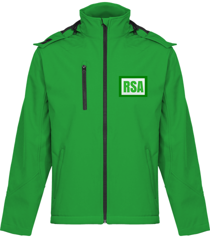 Veste Softshell Homme à Capuche RSA verte