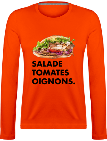 T-shirt manche longue femme - salade tomate oignons