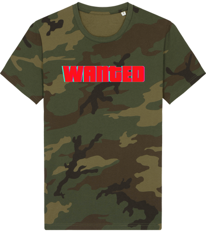 Tee Shirt Homme WANTED ROUGE CAMO