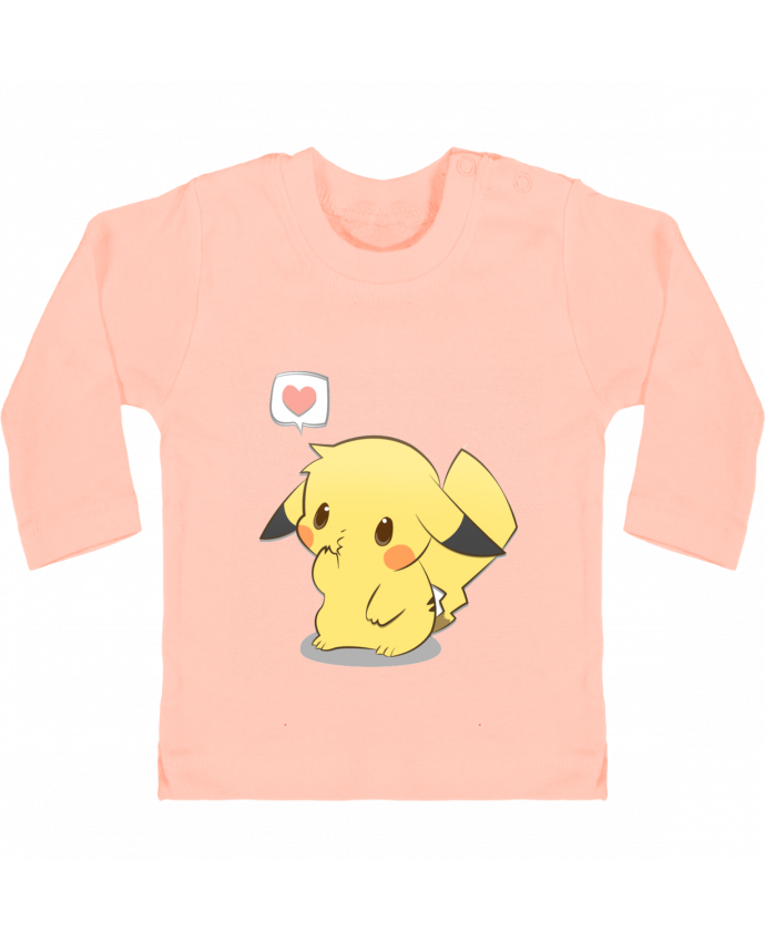 T Shirt Bebe Manches Longues Boutons Pression Pikachu Love Manches Longues Tunetoo