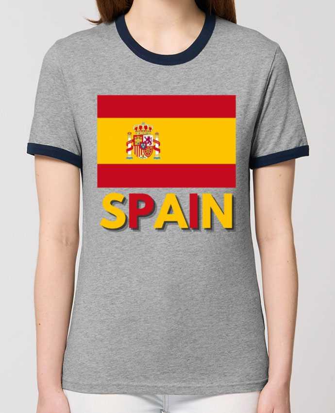 T Shirt Contrast Unisexe Stanley RINGER Drapeau Espagne