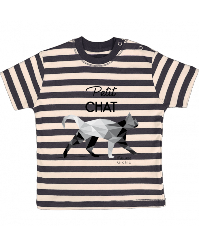 T Shirt Bebe A Rayures Petit Chat Origami Mauvaise Graine Tunetoo