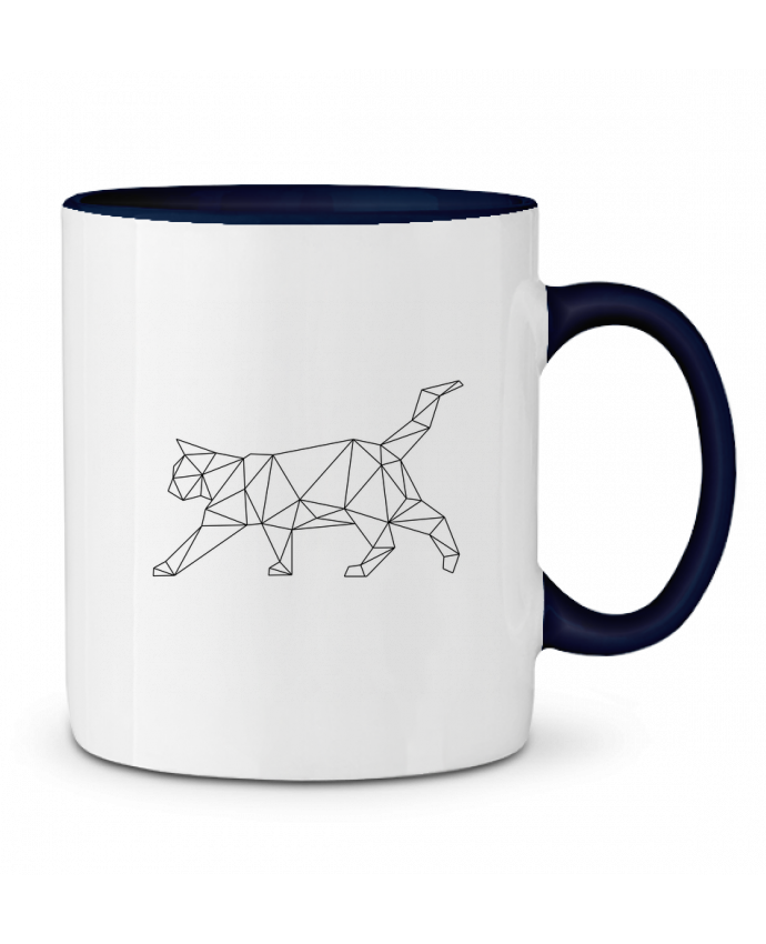 Mug En Ceramique Bicolore Chat Geometrique Wait Design