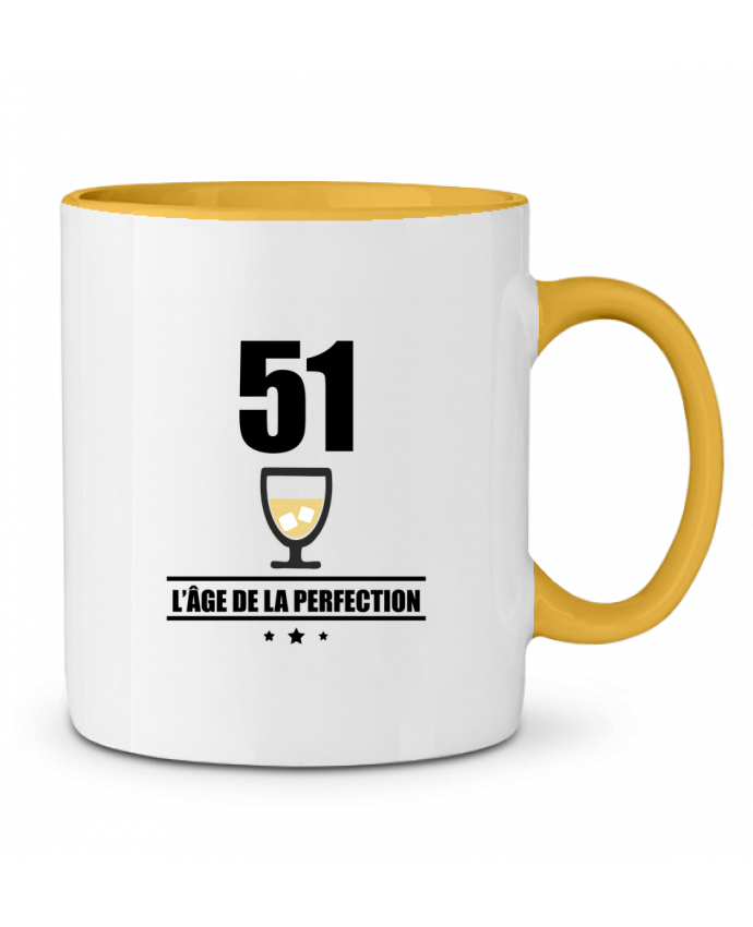 Mug En Ceramique Bicolore 51 Ans Age De La Perfection Pastis Anniversaire Benichan