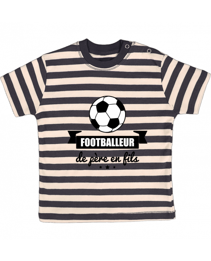 T Shirt Bebe A Rayures Footballeur De Pere En Fils Foot Football Benichan Tunetoo