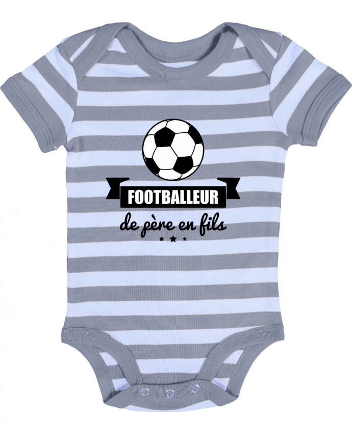 Body Bebe A Rayures Footballeur De Pere En Fils Foot Football Par Benichan