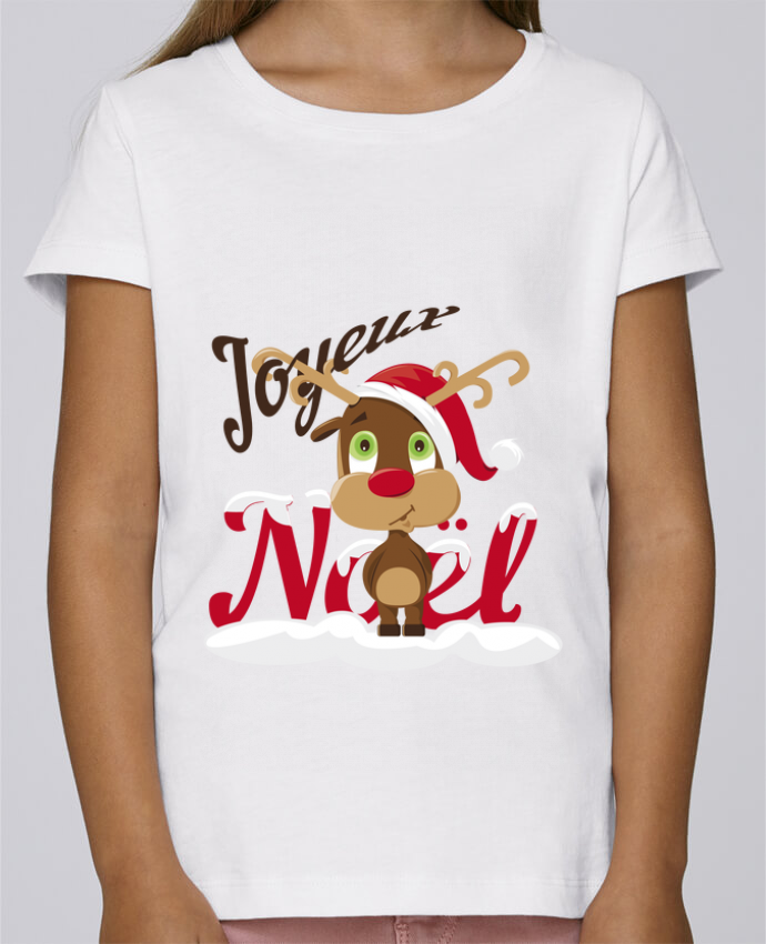 T-shirt Fille Mini Stella Draws Renne Joyeux Noël Enfant - GraphiCK-Kids