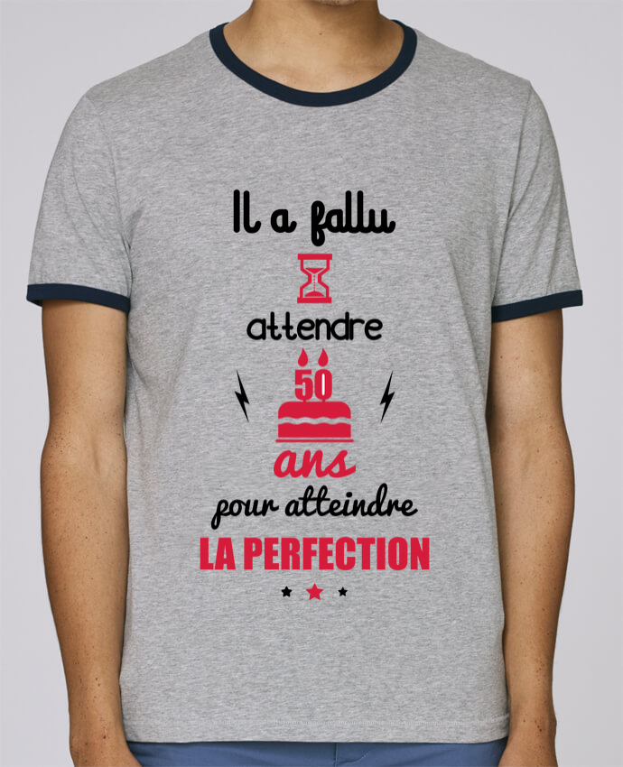 T Shirt Ringer Contraste Homme Stanley Holds Il A Fallu Attendre 50 Ans Pour Atteindre La Perfection Pour Homme 100 Coton Bio Tunetoo