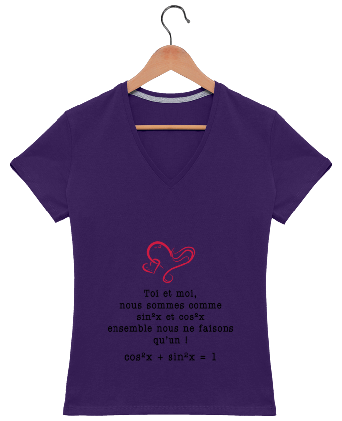 T Shirt Col V Femme 180 Gr T Shirt Avec Une Intuitive Citation D Amour Boutikto