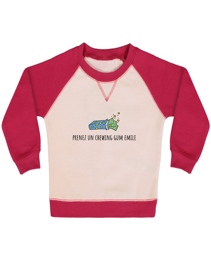 Sweat Shirt Bebe Col Rond Manches Raglan Contrastees Prenez Un Chewing Gum Emile Citation Film La Cite De La Peur Mlle Coco