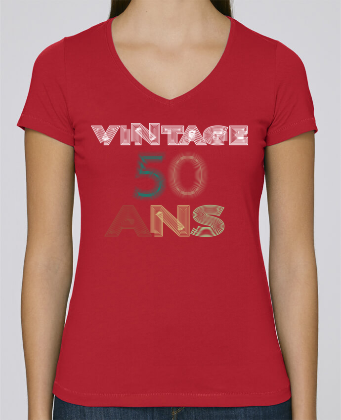 T Shirt Femme Col V Stella Chooses Vintage 50 Ans Anniversaire Jorrie