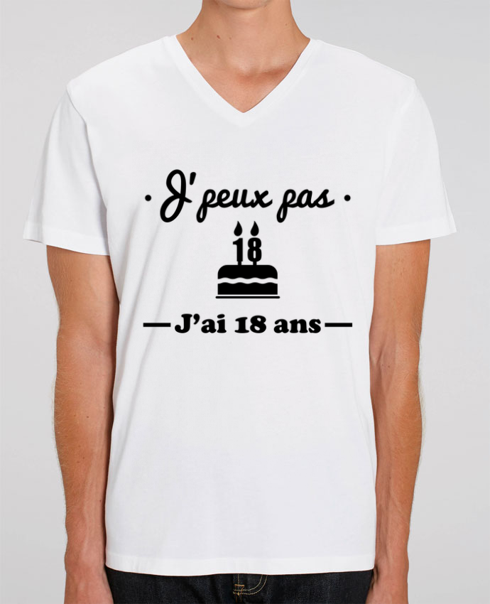 Tee Shirt Homme Col V Stanley Presenter J Peux Pas J Ai 18 Ans Cadeau D Anniversaire Idee Cadeau Tunetoo